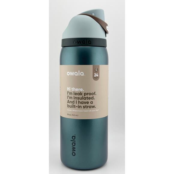 Owala HOLIDAY SPECIAL EDITION 32 oz FreeSip Water Bottle, METALLIC GREEN - Picture 1 of 7